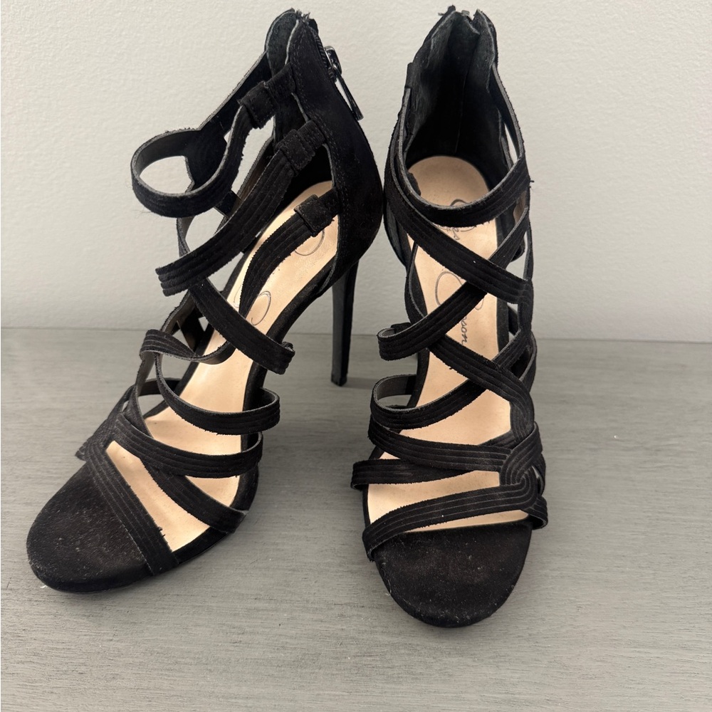 Jessica Simpson Zippered Suede Heels